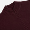 Burgundy Merino High Neck Zipped Cardigan