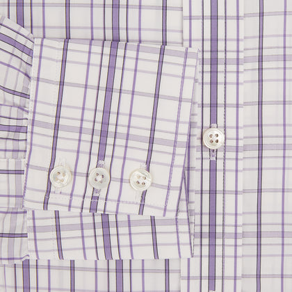 Purple Plaid Check Mayfair Shirt Image 3