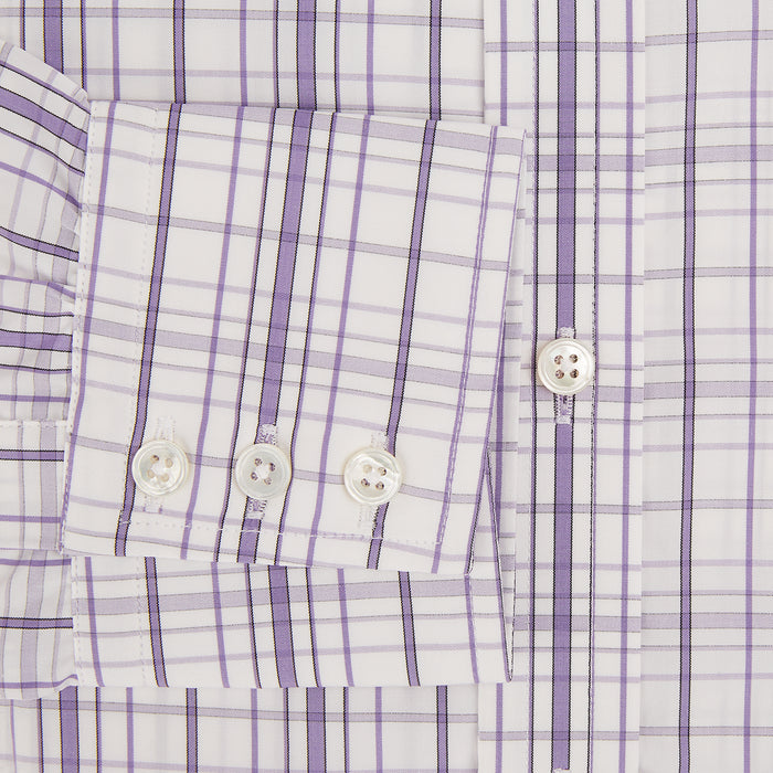 Purple Plaid Check Mayfair Shirt Image 3