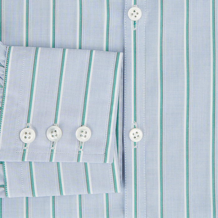 Blue and Green Multi-Stripe Westminster Shirt Image 3