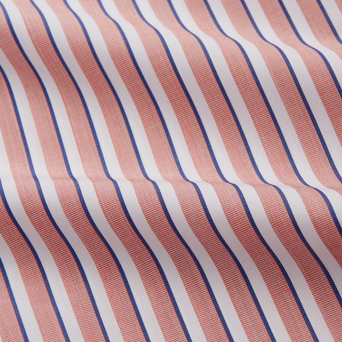 Orange and White Stripe Cotton Regular Fit Mayfair Shirt Image 1