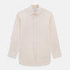 View 1 of product A plain, long-sleeve Pale Pink Mayfair Shirt by Turnbull & Asser with a T&A collar and buttoned cuffs, laid flat on a white background.