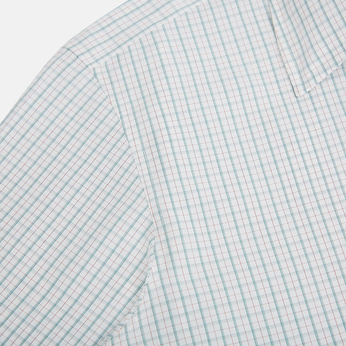 Turquoise and Red Ticking Stripe Windsor Shirt Image 5