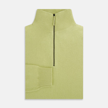Melon Green Half-Zip Cashmere Jumper Image 3