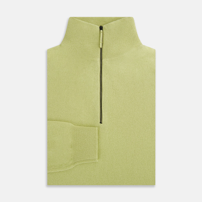 Melon Green Half-Zip Cashmere Jumper Image 3