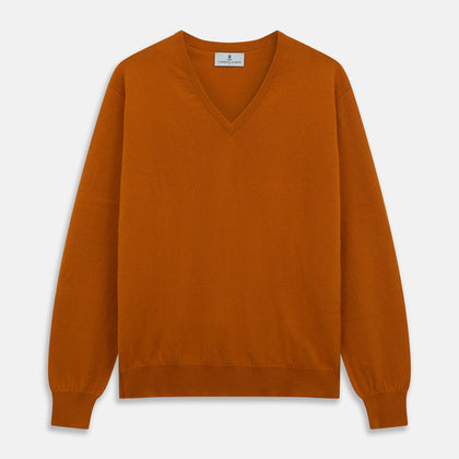 Rust Paden V-Neck Jumper