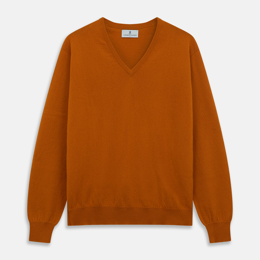 Rust Paden V-Neck Jumper