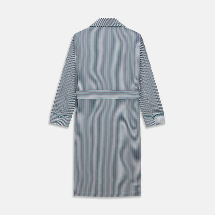 Green and Blue Stripe Cotton Arnold Gown Image 4