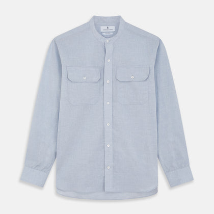 Pale Blue Linen Blend Weekend Fit Unwin Shirt