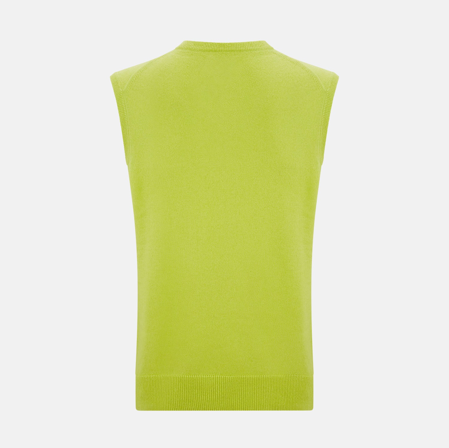 Lemon Green Cashmere V-Neck Vest