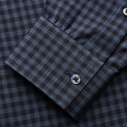 Navy Check Cotton Weekend Fit Blake Shirt Image 3