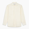 View 1 of product The Turnbull & Asser Tailored Fit Cream Cotton Shirt features a Kent collar and 3-button cuffs, shown against a plain white background.
