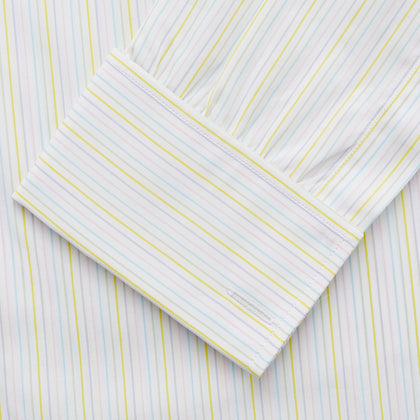 Yellow Multi Stripe Cotton Regular Fit Whitby Shirt Image 2