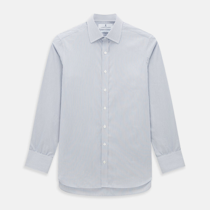 Blue and Brown Ticking Stripe Mayfair Shirt