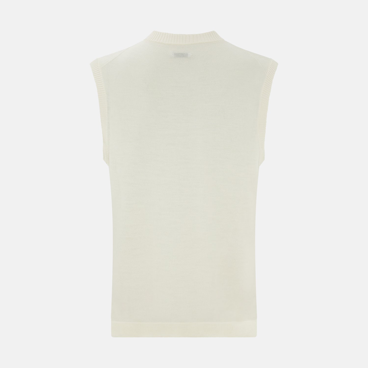 Cream Fine Merino V-Neck Vest