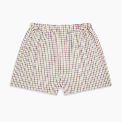 Pink and Cream Double Graph Check Godfrey Boxer Shorts Image 2