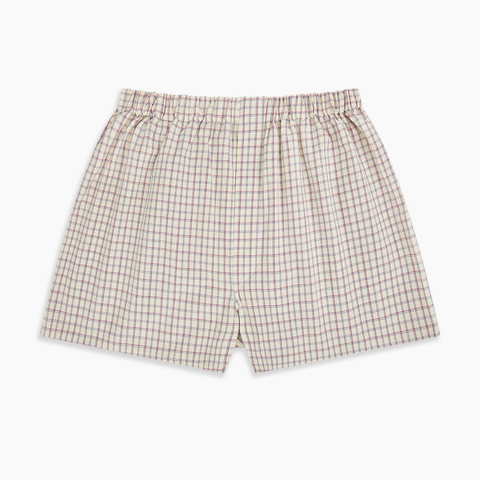 Pink and Cream Double Graph Check Godfrey Boxer Shorts Image 2