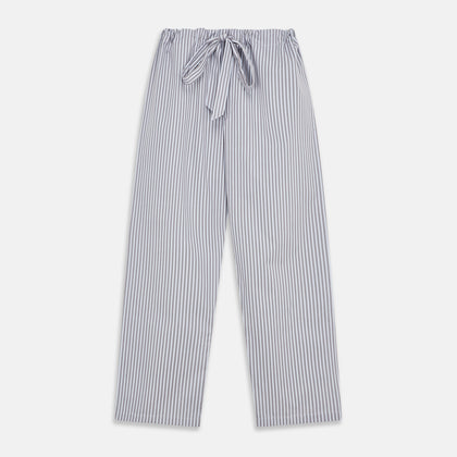 Pale Blue Multi Stripe Cotton Quin Pyjamas Image 4
