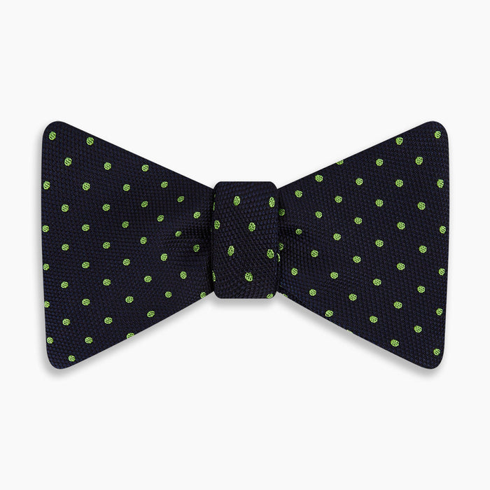Lime Green and Navy Micro Dot Silk Bow Tie Image 3