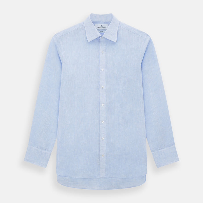 Pale Blue Linen Mayfair Shirt