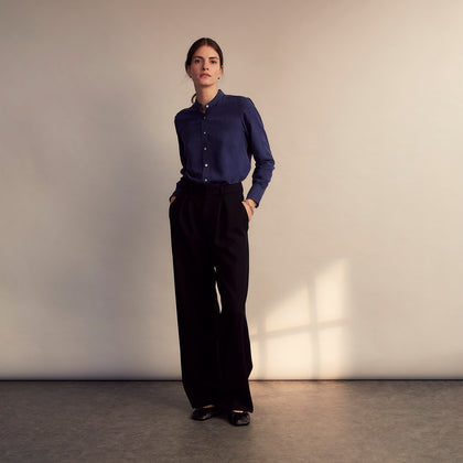 Blue Soft-touch Silk Lauren Shirt Image 7