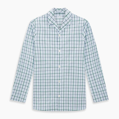 Green and Blue Check Pyjama Shirt Image 5