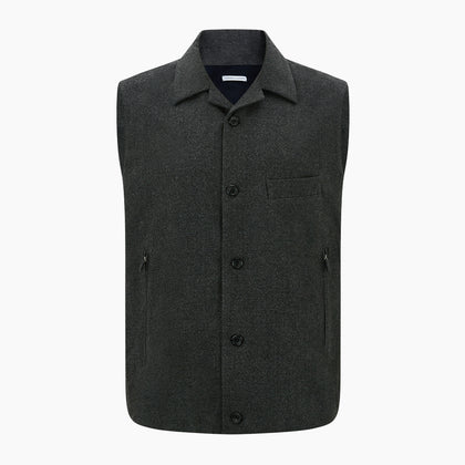 Graphite Melange Collared Single-breasted Waistcoat Image 5