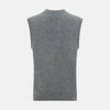 Ash Grey V-neck Sleeveless Cardigan