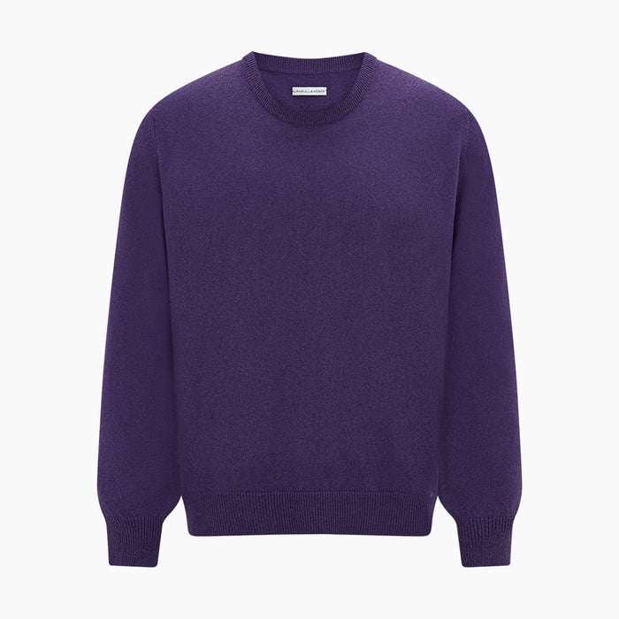 Purple Cashmere Round Neck Jumper Image 5