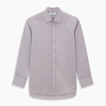 Red and Pink Ticking Stripe Mayfair Shirt Image 6