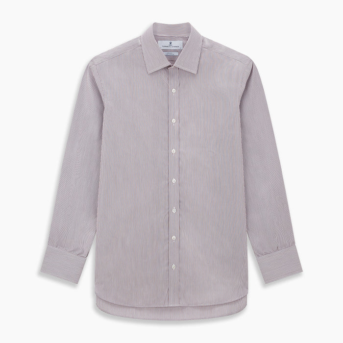 Red and Pink Ticking Stripe Mayfair Shirt Image 6