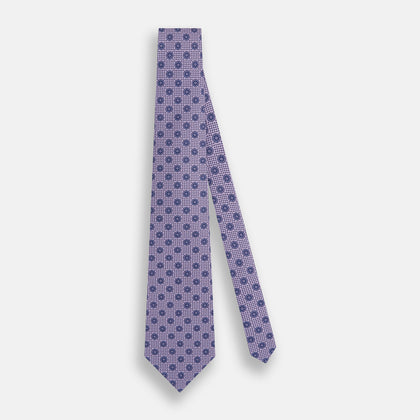 Lilac Medallion Silk Tie