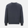 View 3 of product The Turnbull & Asser Grey Cashmere Round Neck Jumper is shown against a light gray background, featuring a relaxed fit with ribbed cuffs, collar, and hem for an elegant look.