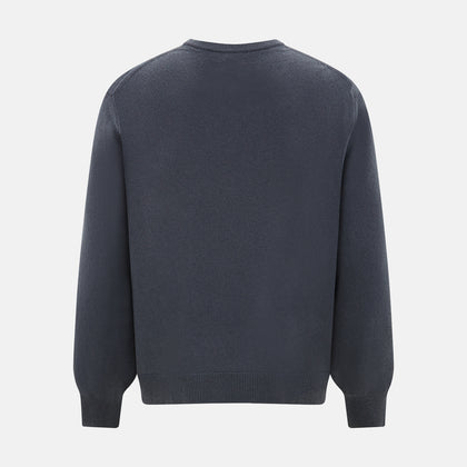 Grey Cashmere Round Neck Jumper Image 2