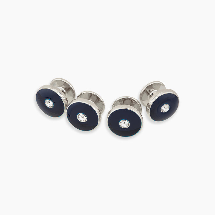 Navy Gemstone Circle Dress Studs Image 2