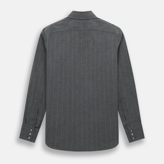Charcoal Melange Wide Stripe Westminster Shirt Image 2