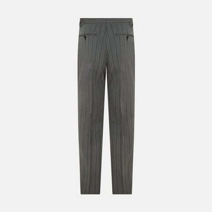 Grey Multi Pinstripe Morning Dress Trousers Image 2