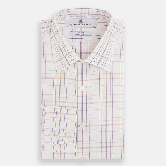 Purple and Rose Multi Check Mayfair Shirt Image 4