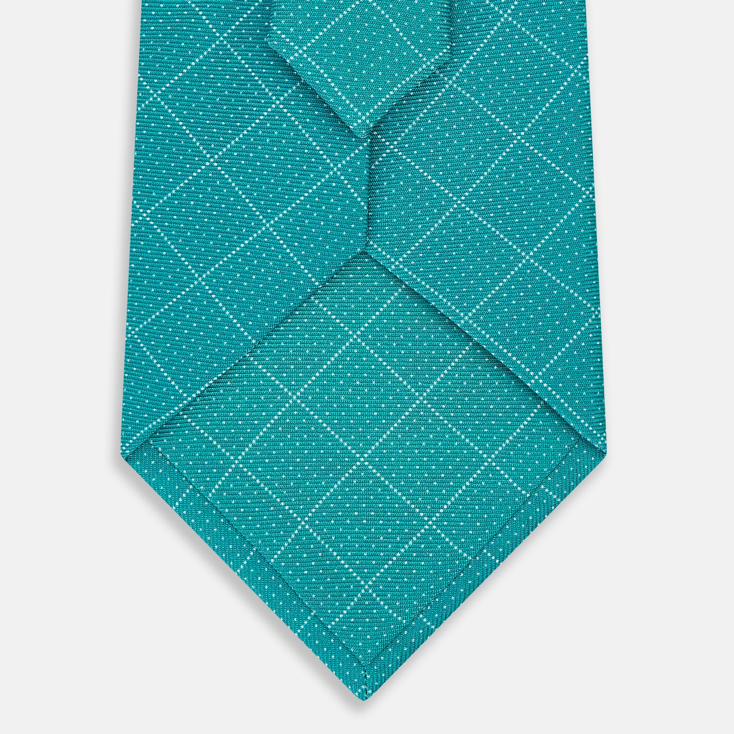 Image 3 of product Turquoise Dotted Check Pattern Printed Silk Tie