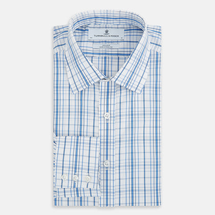 Blue Plaid Check Mayfair Shirt Image 4