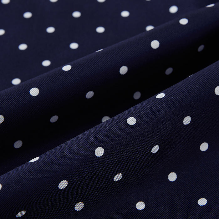 Navy and White Spotted Silk Scarf Image 2
