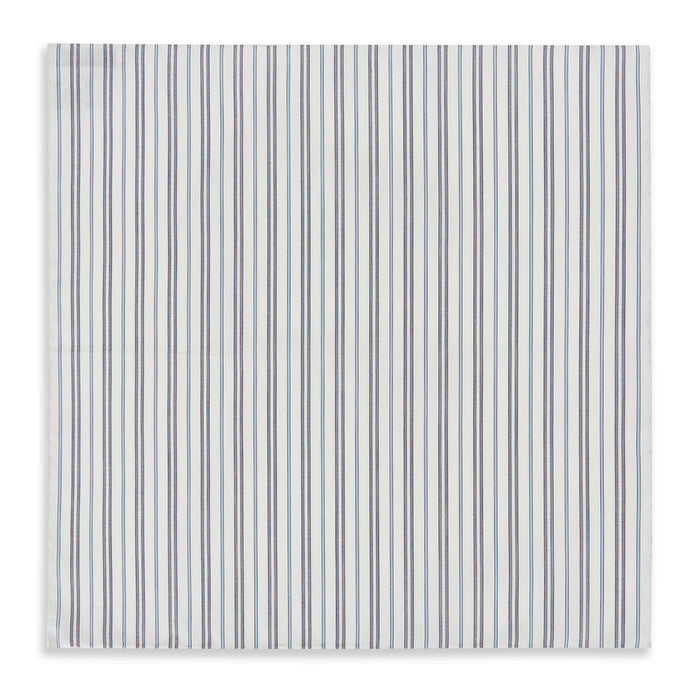 Navy and Light Blue Track Stripe Hand-Rolled Handkerchief Image 2