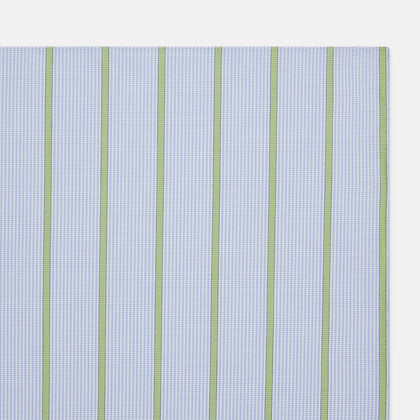 Hand Rolled Light Green Track Stripe Handkerchief