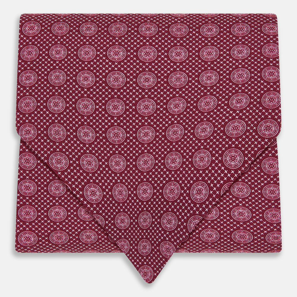 Burgundy Medallion Silk Cravat