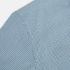 View 6 of product The Turnbull & Asser Blue and Brown Micro Shadow Check Westminster Shirt features a refined collar and white buttons, showcasing timeless British craftsmanship.