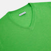 Lime Green Fine Merino V-Neck Jumper