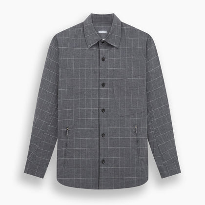Charcoal Melange Check Hampstead overshirt Image 7