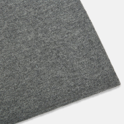 Plain Grey Cashmere Knitted Scarf