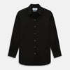 View 1 of product A long-sleeved, collared MIDNIGHT BLUE WINDSOR SHIRT by Turnbull & Asser, laid flat on a white background, highlights classic British craftsmanship.