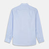 View 3 of product A Blue and Red Prince of Wales Check Mayfair Shirt by Turnbull & Asser, featuring long sleeves, a spread collar, buttoned cuffs, and button-up front, is laid flat on a white background.
